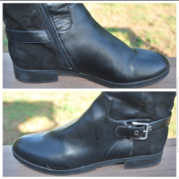 BOOTS~Liz Claiborne Black Riding Boots~Side Zipper~Round Toe~EUC - Picture 4 of 10